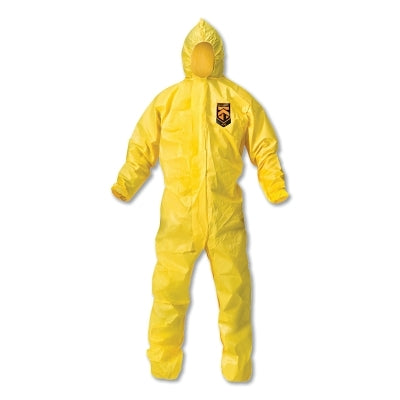 Ansell A70 Chemical Splash Protection Coveralls, Yellow, X-Large, Hood (412-09814)