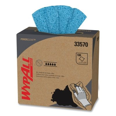 Kimberly-Clark WypAll® Kimtech Prep® Kimtex® Wiper, Blue, 8.8 in W x 16.8 in L, 100/Box, 1-Ply (993-33570)