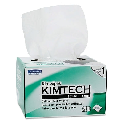 Kimberly-Clark Kimtech Science Kimwipes Delicate Task Wiper, White, 4.4 in W x 8.4 in L, 280 per Box (993-34120)