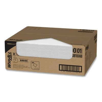 Kimberly-Clark WypAll® X70 Cloths, White, 14.9 in W x 16.6 in L, 300 Sheets/Unit, Box, 1 BX/BX (993-41100)