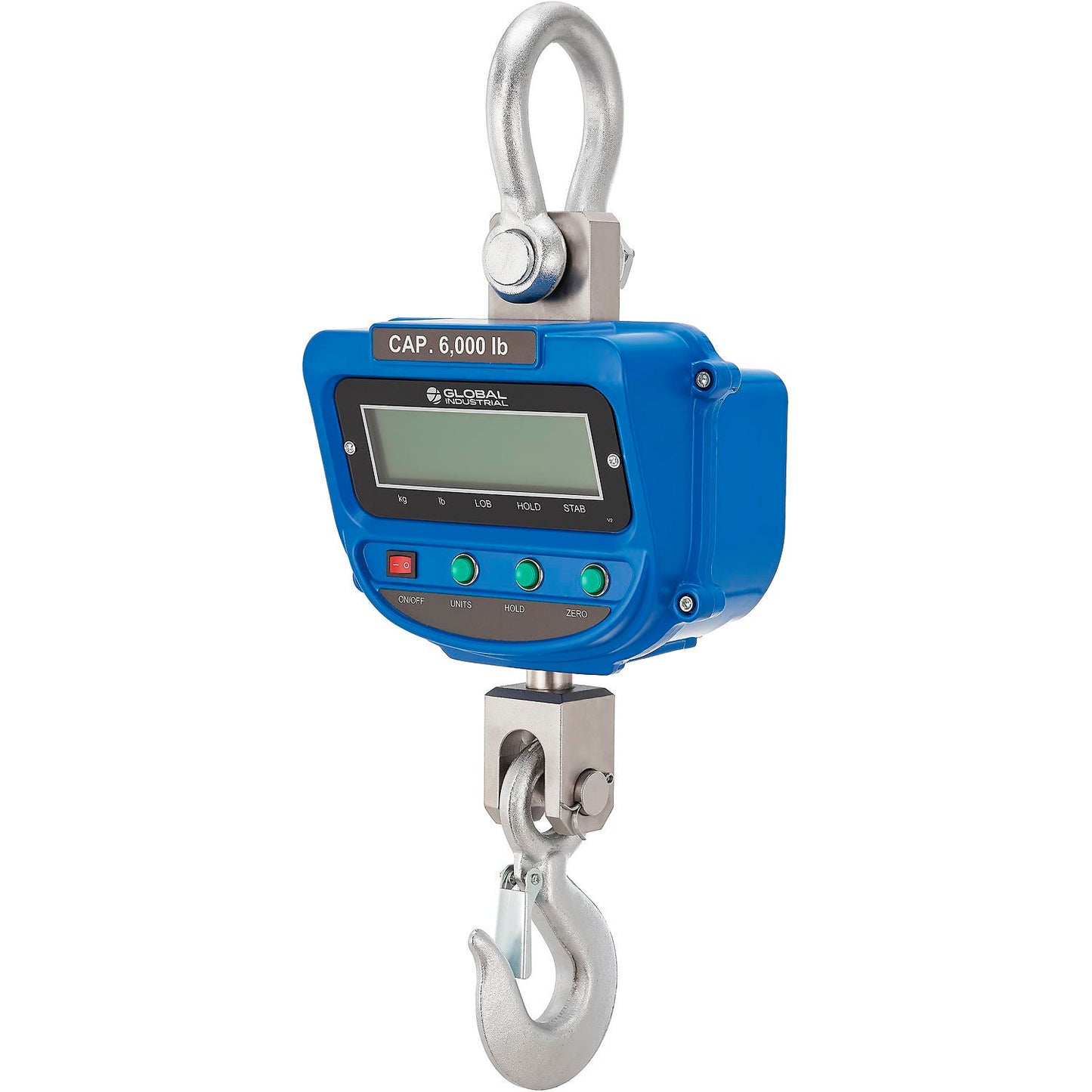 Global Industrial Heavy-Duty LCD Digital Crane Scale w/ Remote, 6,000 lb x 1 lb (WB412655)