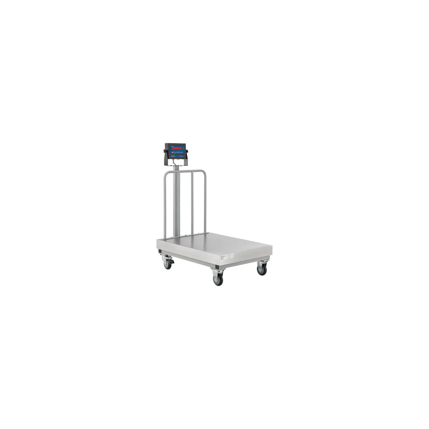 Global Industrial NTEP Mobile Bench Scale w/ Backrail, LED Display, 1,000 lb x 0.2 lb (WB412666)