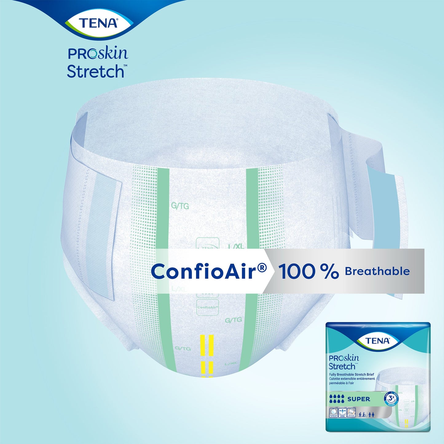 TENA ProSkin Stretch™ Super Unisex Adult Incontinence Brief 3X-Large Disposable Heavy Absorbency (897121_CS)