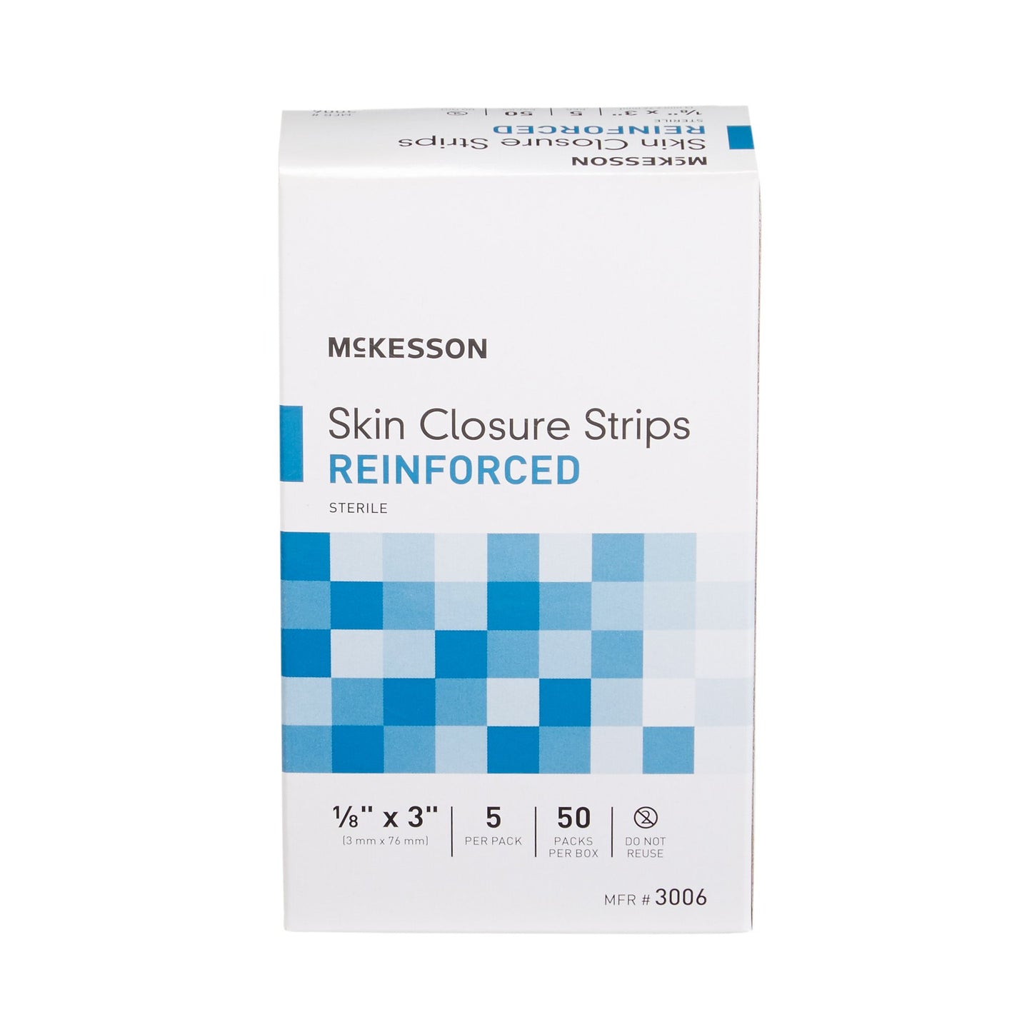 McKesson Skin Closure Strip 1/8 X 3 Inch Nonwoven Material Reinforced Strip White (876305_CS)