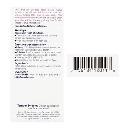 Little Remedies® Saline Nasal Spray 0.65% Strength 1 oz. (1231451_EA)