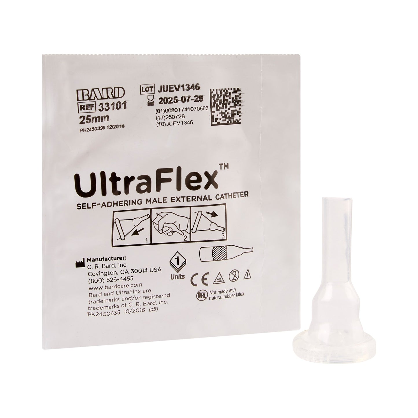 UltraFlex® Male External Catheter Self-Adhesive Seal Silicone Small (578102_BX)