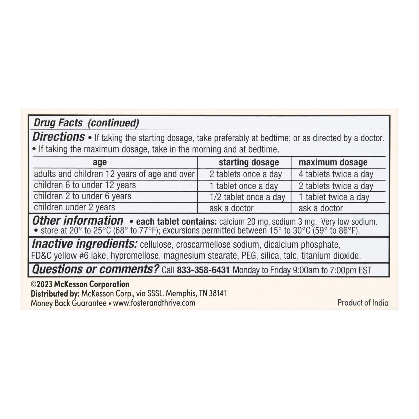 Foster & Thrive™ Stool Softener Tablet 60 per Bottle 50 mg - 8.6 mg Strength Docusate Sodium / Calcium Sennosides (1238990_BT)