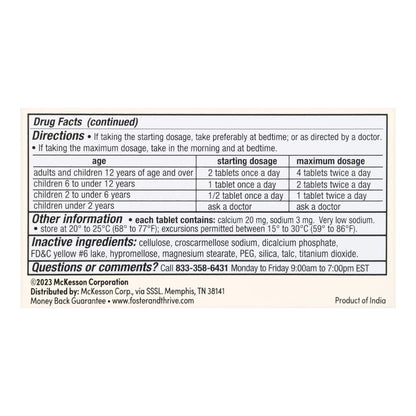 Foster & Thrive™ Stool Softener Tablet 60 per Bottle 50 mg - 8.6 mg Strength Docusate Sodium / Calcium Sennosides (1238990_BT)