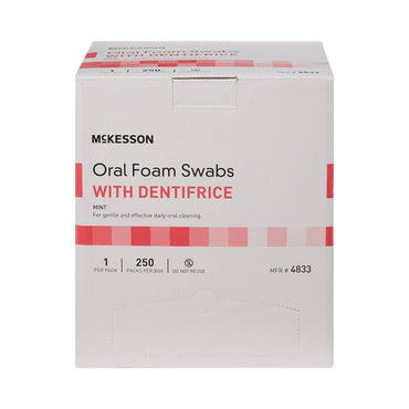 McKesson Oral Swab Dentifrice Foam Tip 1 per Pack (864692_BX)