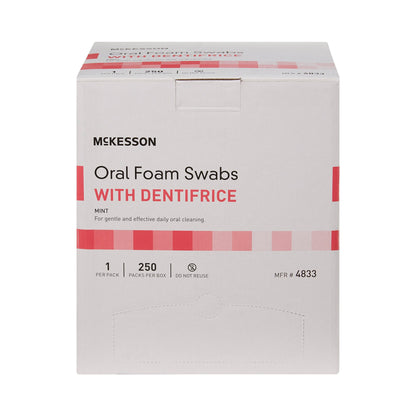 McKesson Oral Swab Dentifrice Foam Tip 1 per Pack (864692_CS)