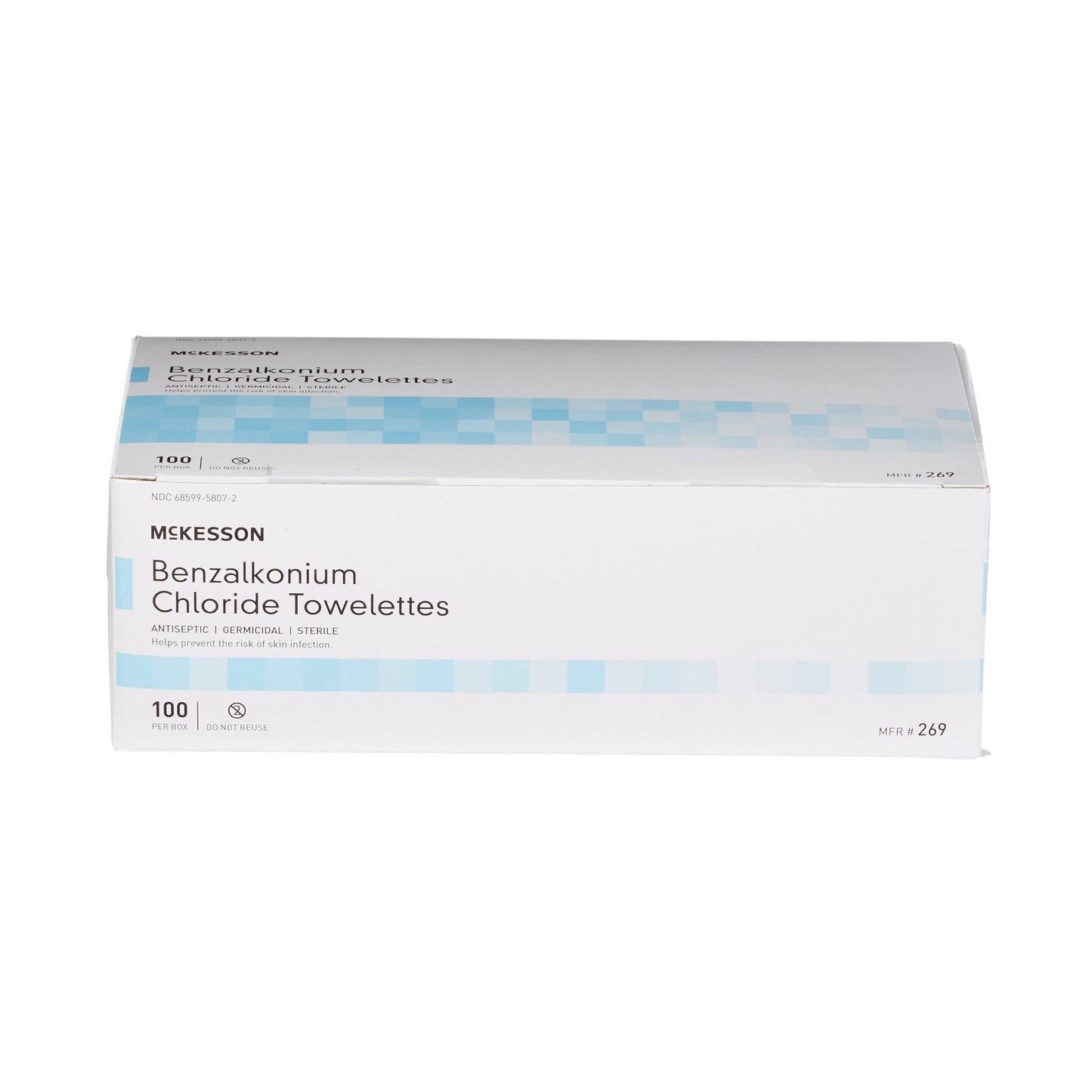 McKesson Antiseptic Skin Towelette Individual Packet Unscented 100 Count (865276_BX)