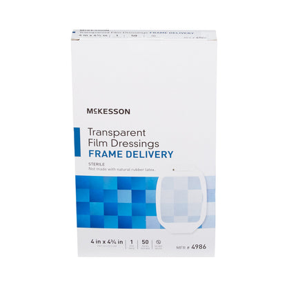 McKesson Transparent Film Dressing 4 X 4-3/4 Inch Frame Style Delivery Octagon Sterile (886409_EA)