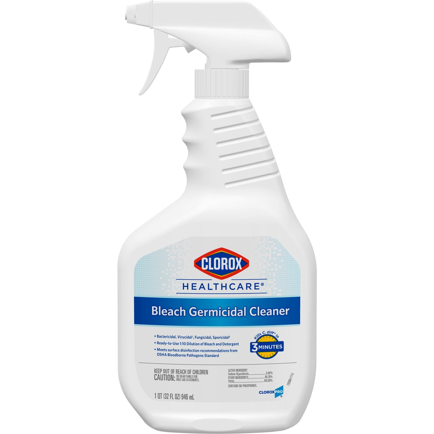Clorox Healthcare® Bleach Germicidal Surface Disinfectant Cleaner Trigger Spray Liquid 32 oz. Bottle Fruity Floral Bleach Scent NonSterile (909774_CS)