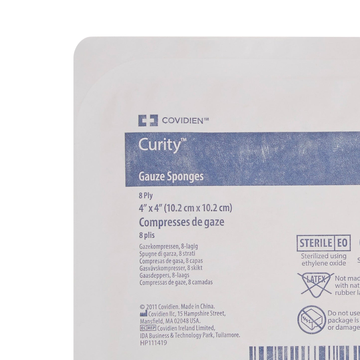 Curity™ Gauze Sponge 4 X 4 Inch 8-Ply Sterile 10 per Tray (224685_CS)
