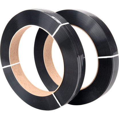 Global Industrial Polyester Strapping, 1/2"W x 3250'L x 0.028" Thick, Black (WB422828)