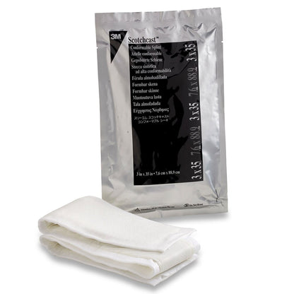 3M™ Scotchcast™ Quick Step Double Sided Felt Padded Precut Splint 3 X 35 Inch Felt / Fiberglass White (1193019_CS)