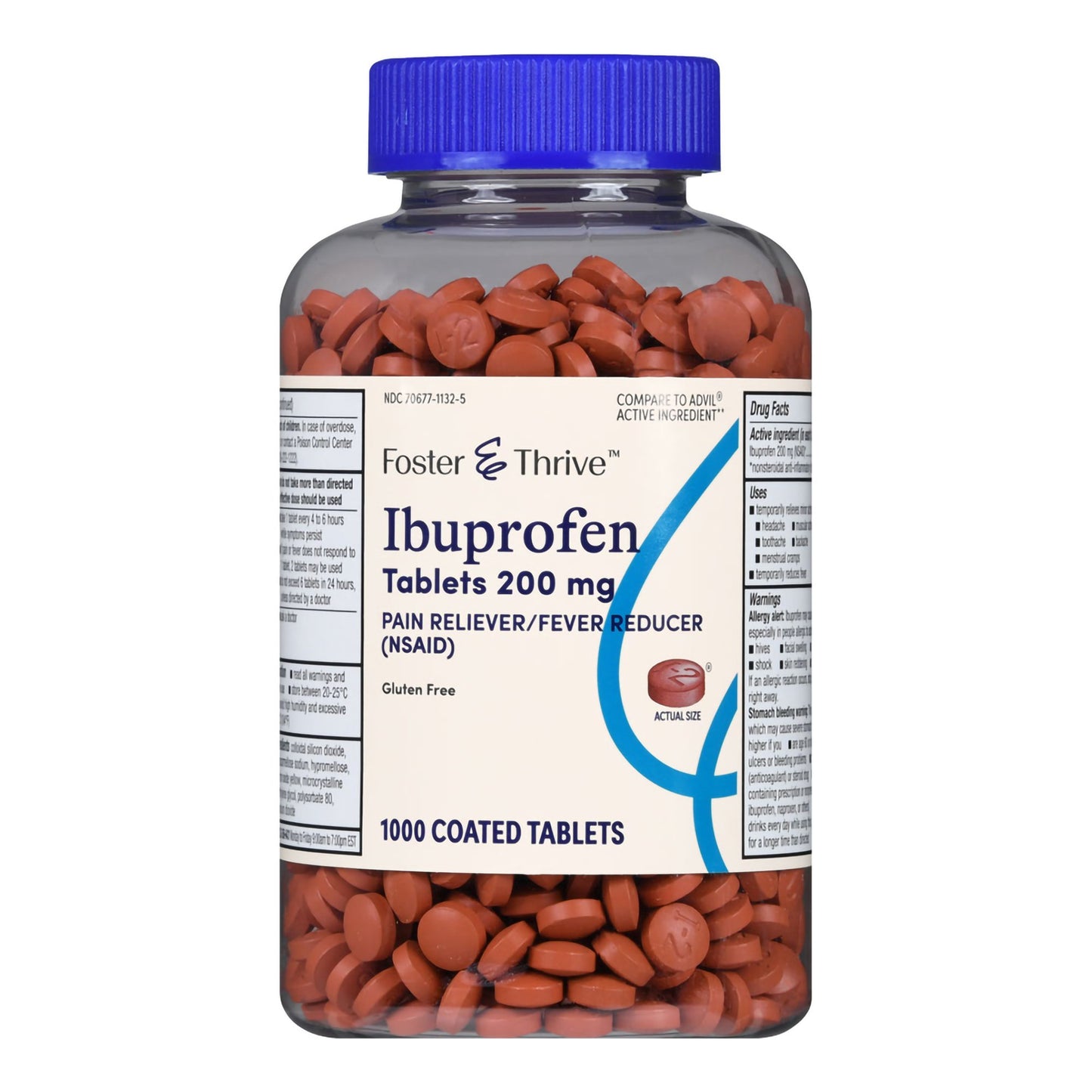 Foster & Thrive™ Pain Relief 200 mg Strength Ibuprofen Tablet 1000 per Bottle (1238995_BT)
