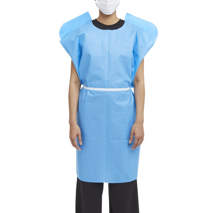McKesson Patient Exam Gown One Size Fits Most Blue Disposable (146460_CS)