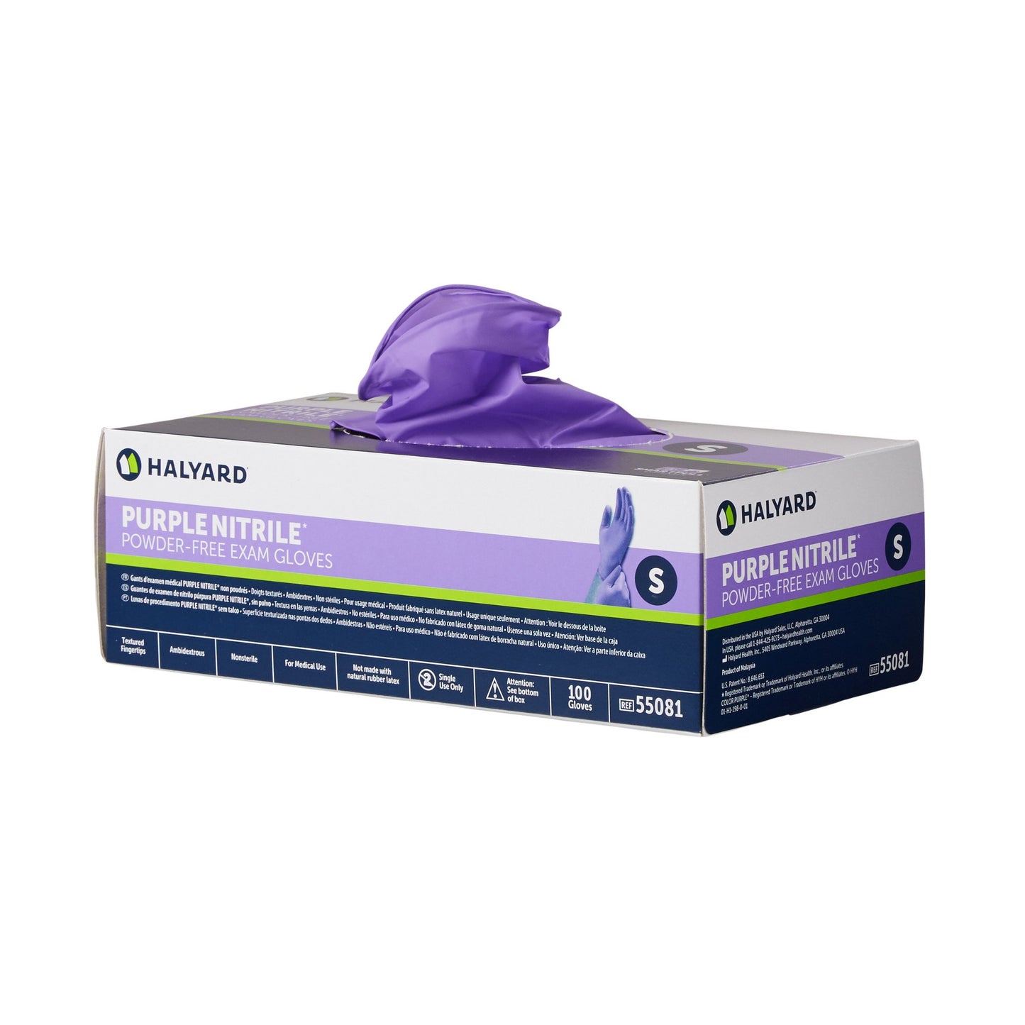 Purple Nitrile® Exam Glove Small NonSterile Nitrile Standard Cuff Length Textured Fingertips Purple Chemo Tested (365060_CS)