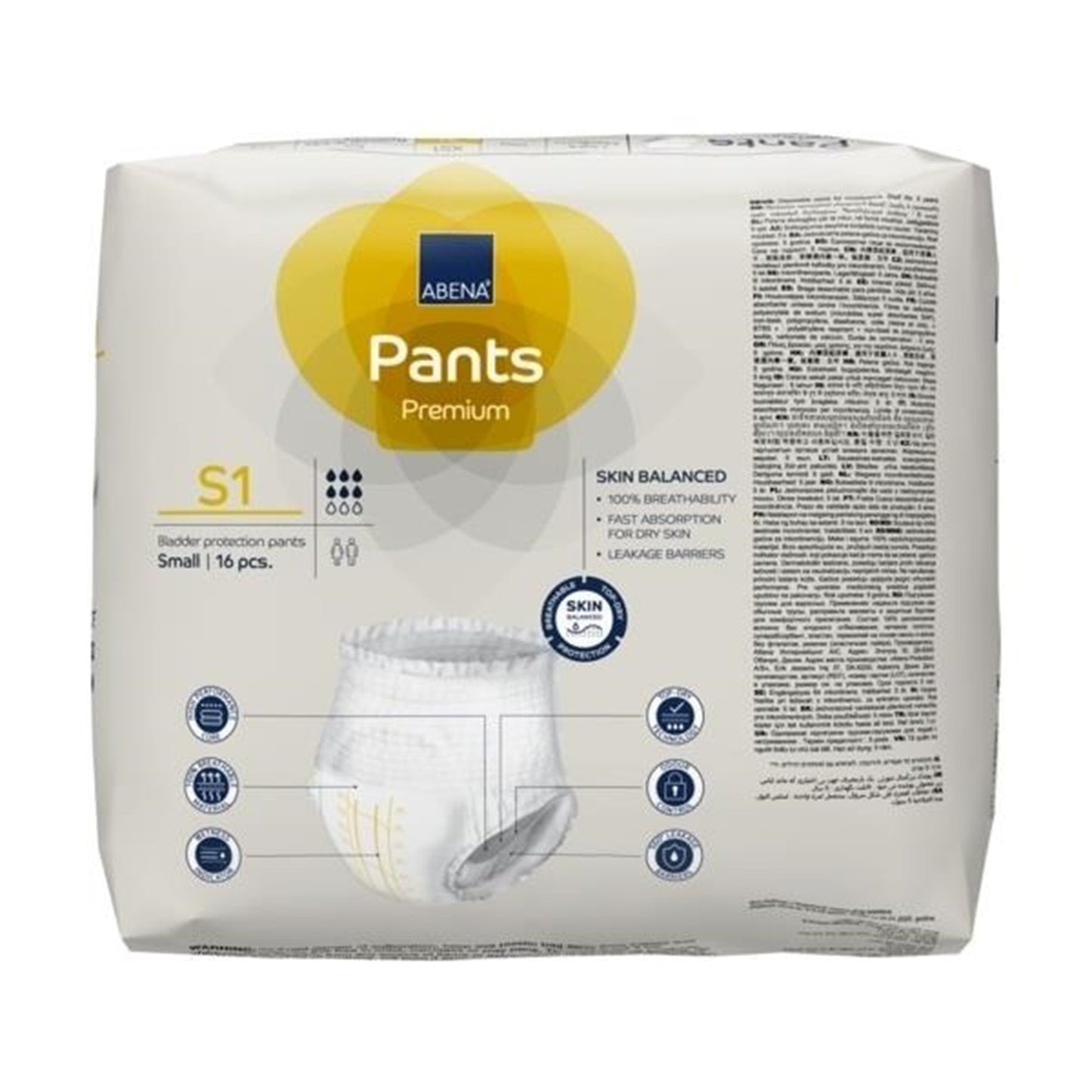 Abena® Premium Pants S1 Unisex Adult Absorbent Underwear Pull On with Tear Away Seams Small Disposable Heavy Absorbency (1218226_PK)