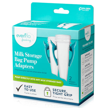 Evenflo Advanced Breast Milk Storage Bag Adapter For Breast Pumps and Most Other Standard Neck Breast Pump Brands (1041156_EA)