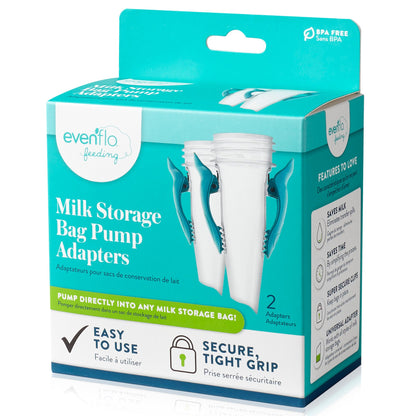 Evenflo Advanced Breast Milk Storage Bag Adapter For Breast Pumps and Most Other Standard Neck Breast Pump Brands (1041156_CS)