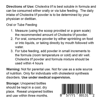 Cholextra® t/f Tube Feeding Formula Unflavored Powder 110 Gram Jar (1128287_EA)