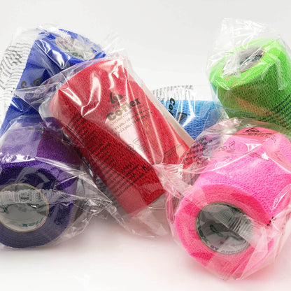 CoFlex® Cohesive Bandage 4 Inch X 5 Yard Self-Adherent Closure Neon Pink / Blue / Purple / Light Blue / Neon Green / Red NonSterile 14 lbs. Tensile Strength (276230_CS)