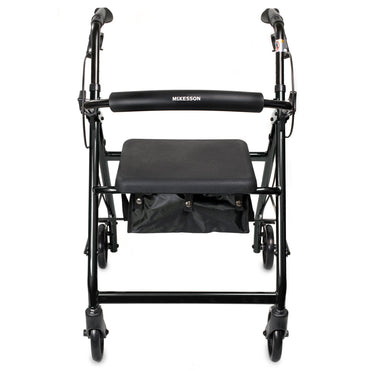 McKesson 4 Wheel Rollator Black Adjustable Height / Folding Aluminum Frame (1065266_EA)