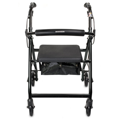 McKesson 4 Wheel Rollator Black Adjustable Height / Folding Aluminum Frame (1065266_EA)