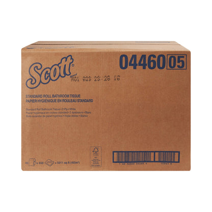 Scott® Essential Toilet Tissue White 2-Ply Standard Size Cored Roll 550 Sheets 4 X 4-1/10 Inch (509038_CS)