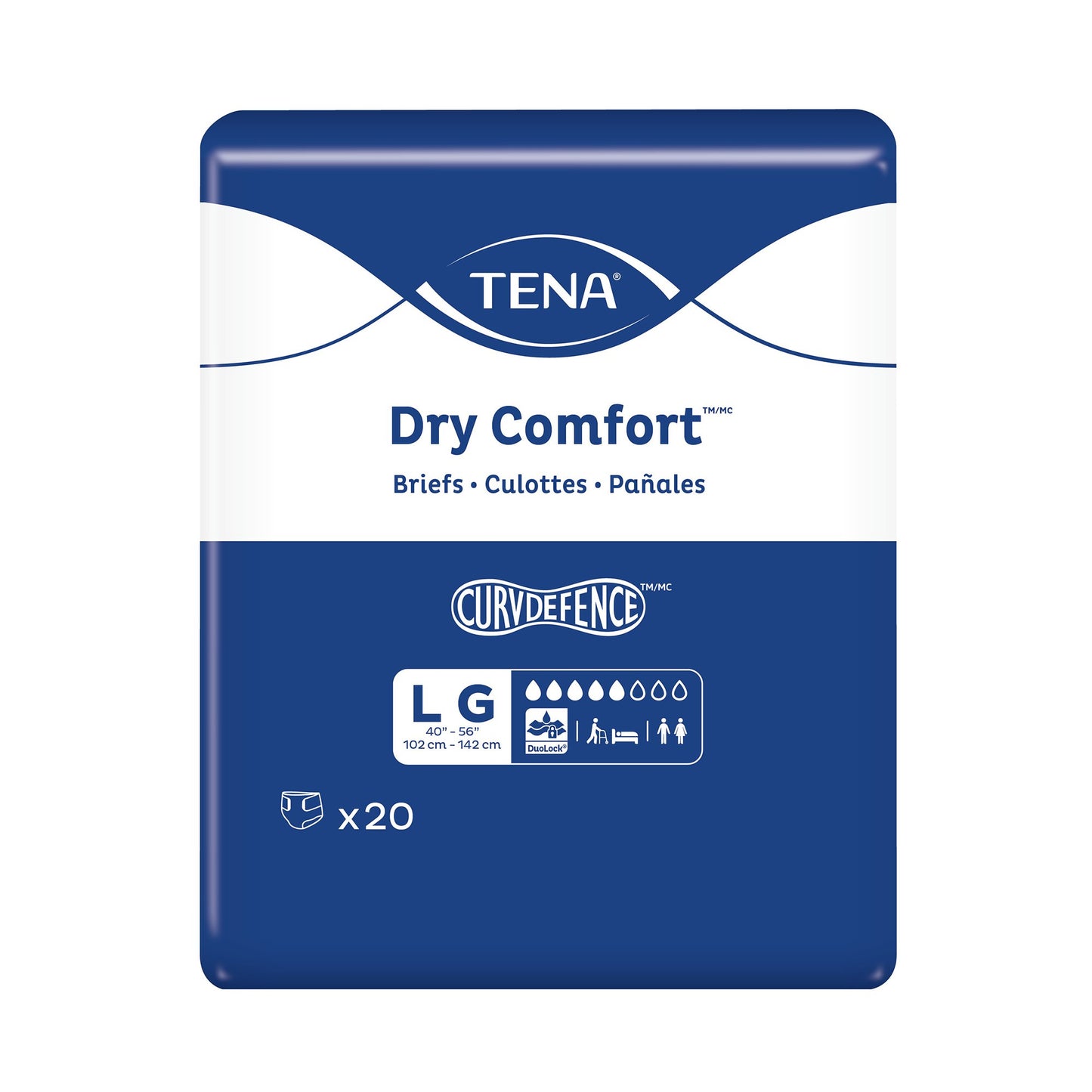 TENA Dry Comfort™ Unisex Adult Incontinence Brief Large Disposable Moderate Absorbency (1245725_PK)