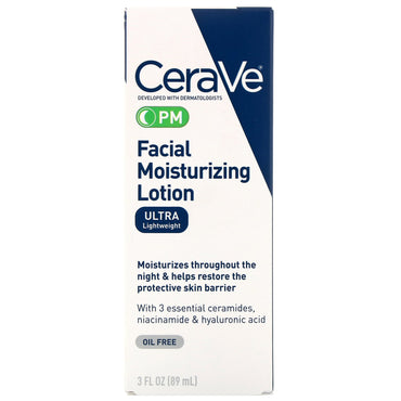 CeraVe® PM Facial Moisturizer 3 oz. Pump Bottle Unscented Lotion (1229988_EA)