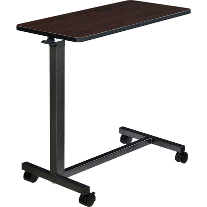 Global Industrial Overbed Table With H-Base, Walnut Laminate Tabletop (WB436910)