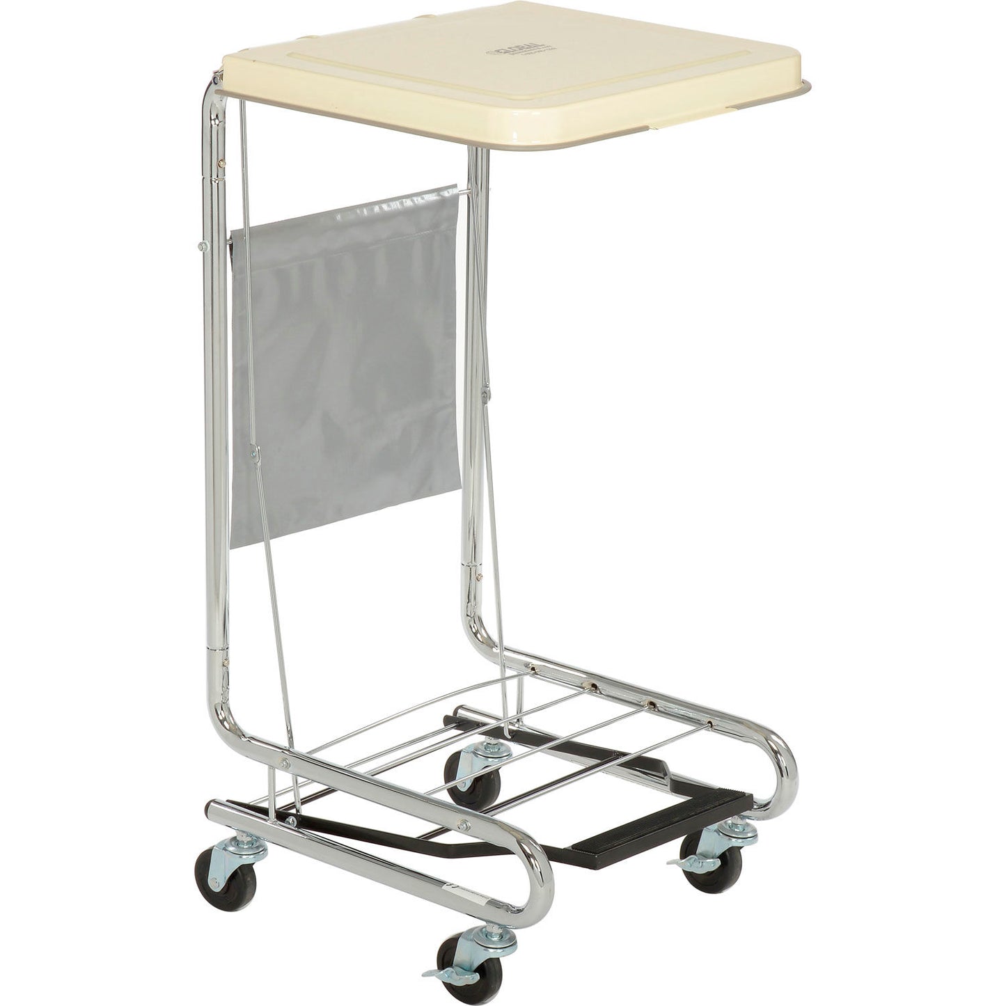 Global Industrial Chrome Hamper Stand With Foot Pedal & Poly Coated Steel Lid (WB436911)