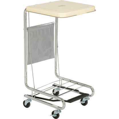 Global Industrial Chrome Hamper Stand With Foot Pedal & Poly Coated Steel Lid (WB436911)