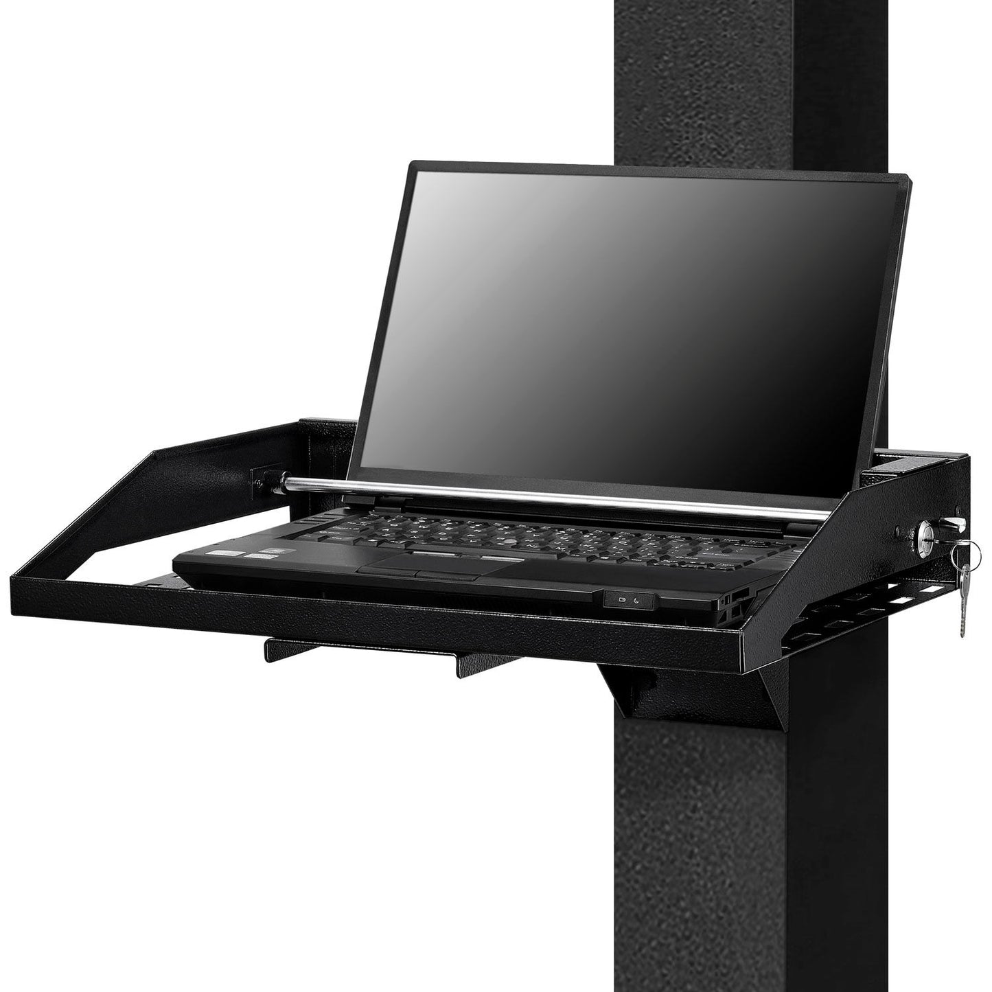 Global Industrial Locking Laptop Tray, Fits Up to 17" Laptops, Black (WB436952BK)
