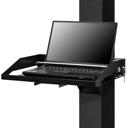 Global Industrial Locking Laptop Tray, Fits Up to 17" Laptops, Black (WB436952BK)