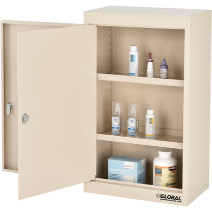 Global Industrial Large Narcotics Cabinet, Double Door/Double Lock, 18"W x 10"D x 30"H, Beige (WB436953)