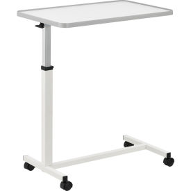 Global Industrial Heavy Duty Overbed Table With H-Base, White Laminate Tabletop (WB436965WH)