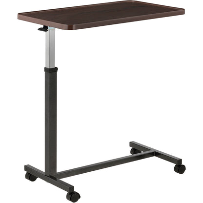 Global Industrial Heavy Duty Overbed Table With H-Base, Walnut Laminate Tabletop (WB436965WN)