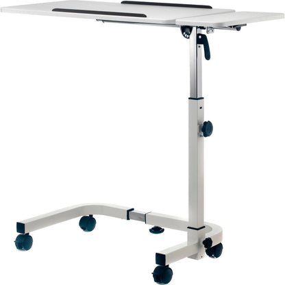 Global Industrial Tilting Adjustable Height Mobile Laptop Desk, 30"W, White (WB436966WH)