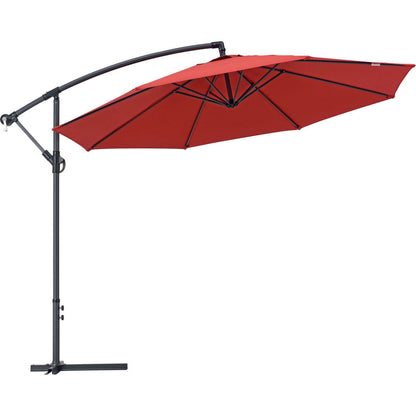 Global Industrial Cantilever Umbrella w/ Crank, Tilt & Cross Brace, Olefin Fabric, 10'W, Red (WB436972RD)
