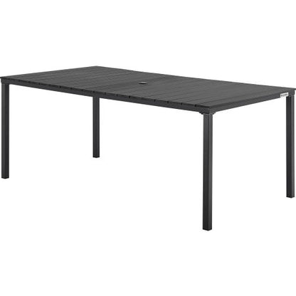 Global Industrial 70" Rectangular Resin Outdoor Dining Table, Black (WB436984BK)