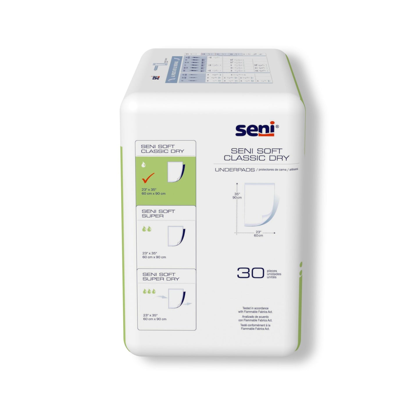 Seni® Soft Classic Dry Disposable Underpad 23 X 35 Inch Cellulose Pulp Light Absorbency (1163831_PK)