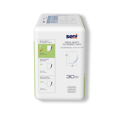Seni® Soft Classic Dry Disposable Underpad 23 X 35 Inch Cellulose Pulp Light Absorbency (1163831_PK)