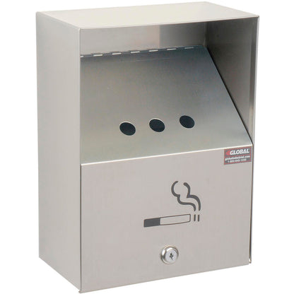 Global Industrial Stainless Steel Wall Mount Outdoor Ashtray, 1 Gallon (WB238068)