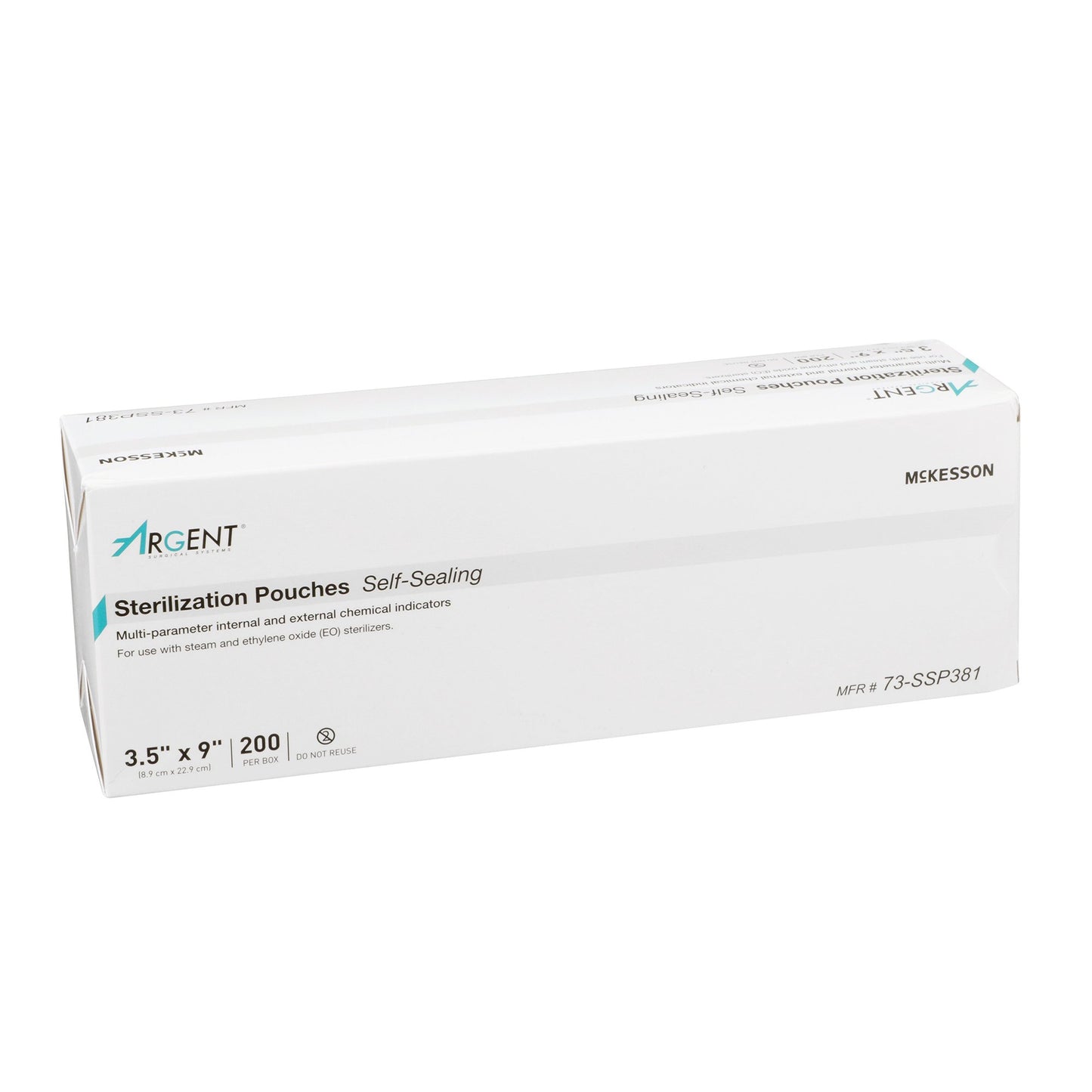 McKesson Argent™ Sure-Check® Sterilization Pouch Ethylene Oxide (EO) Gas / Steam 3-1/2 X 9 Inch Transparent / Blue Self Seal Paper / Film (527134_BX)