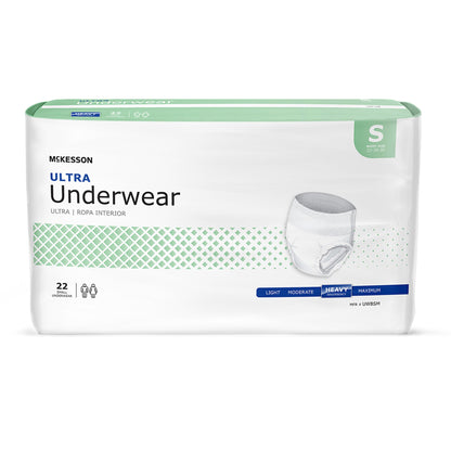 McKesson Ultra Unisex Adult Absorbent Underwear Pull On with Tear Away Seams Small Disposable Heavy Absorbency (884175_CS)