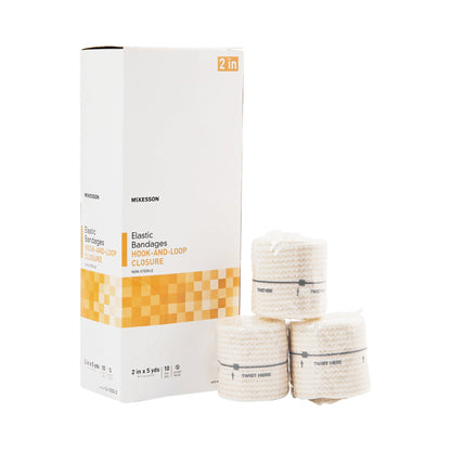 McKesson Elastic Bandage 2 Inch X 5 Yard Single Hook and Loop Closure Tan NonSterile Standard Compression (454618_RL)